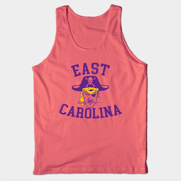 ECU Vintage Retro East Carolina Pirates 80s Tank Top by robotbasecamp